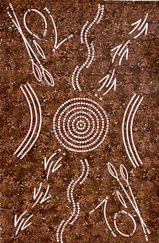 Two Men with Spears &  Boomerang | GA-5458