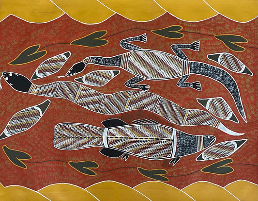 Water Goanna Snake Barramundi | GA-5475