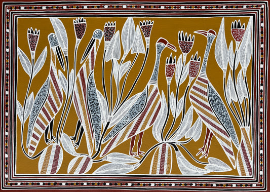 Two Pelicans & Two Magpe Geese | KW-293