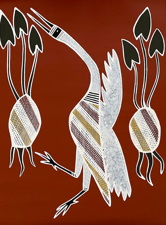 Dancing Brolga with Water Lily | KW-733